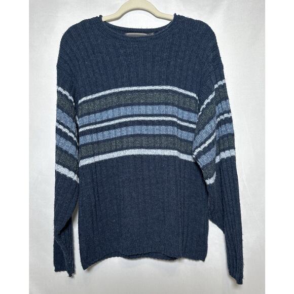 Vintage David Taylor Sweater Men's Small Striped 90s USA Made Acrylic - Picture 1 of 10